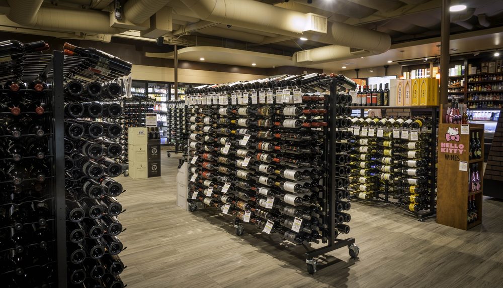 Rows of wine bottles at Meritage Wine Mart