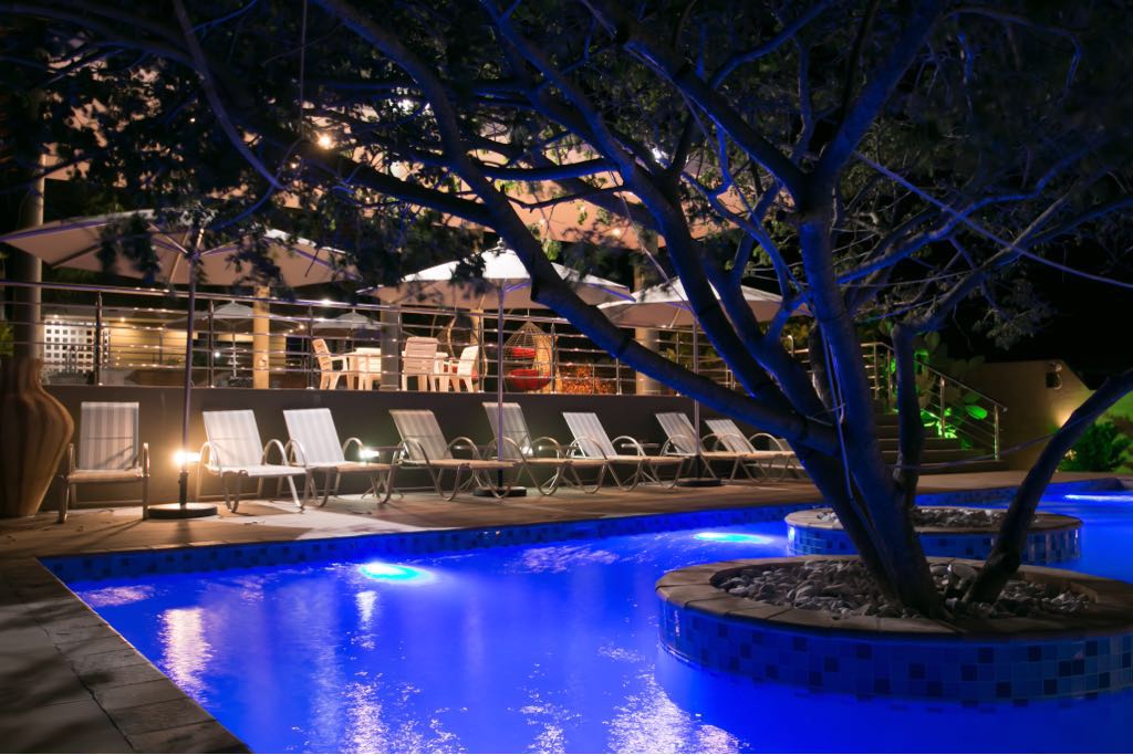 Night pool at luxury resort