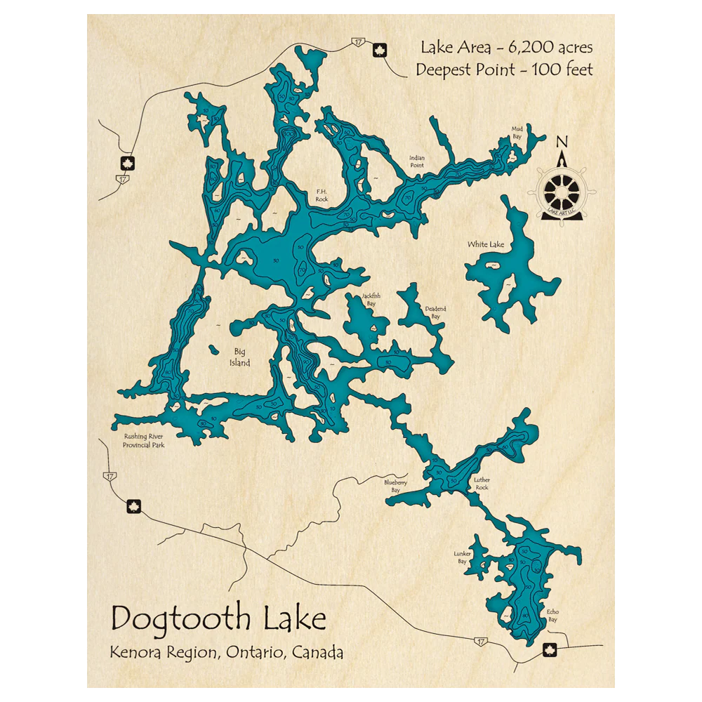 Dogtooth Lake detailed map showing all areas and landmarks