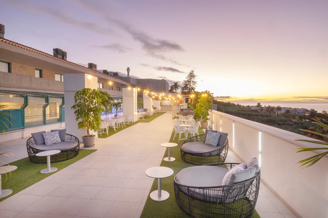 Alua Tenerife Outdoor Terrace at Sunset