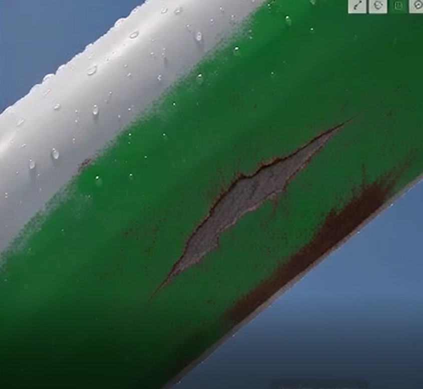 Color-coded wind turbine blade inspection
