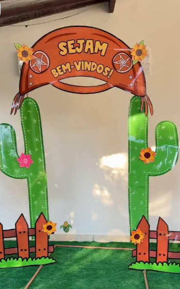Painel de boas-vindas junino completo