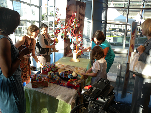 Origami display table at Good Morning Texas event