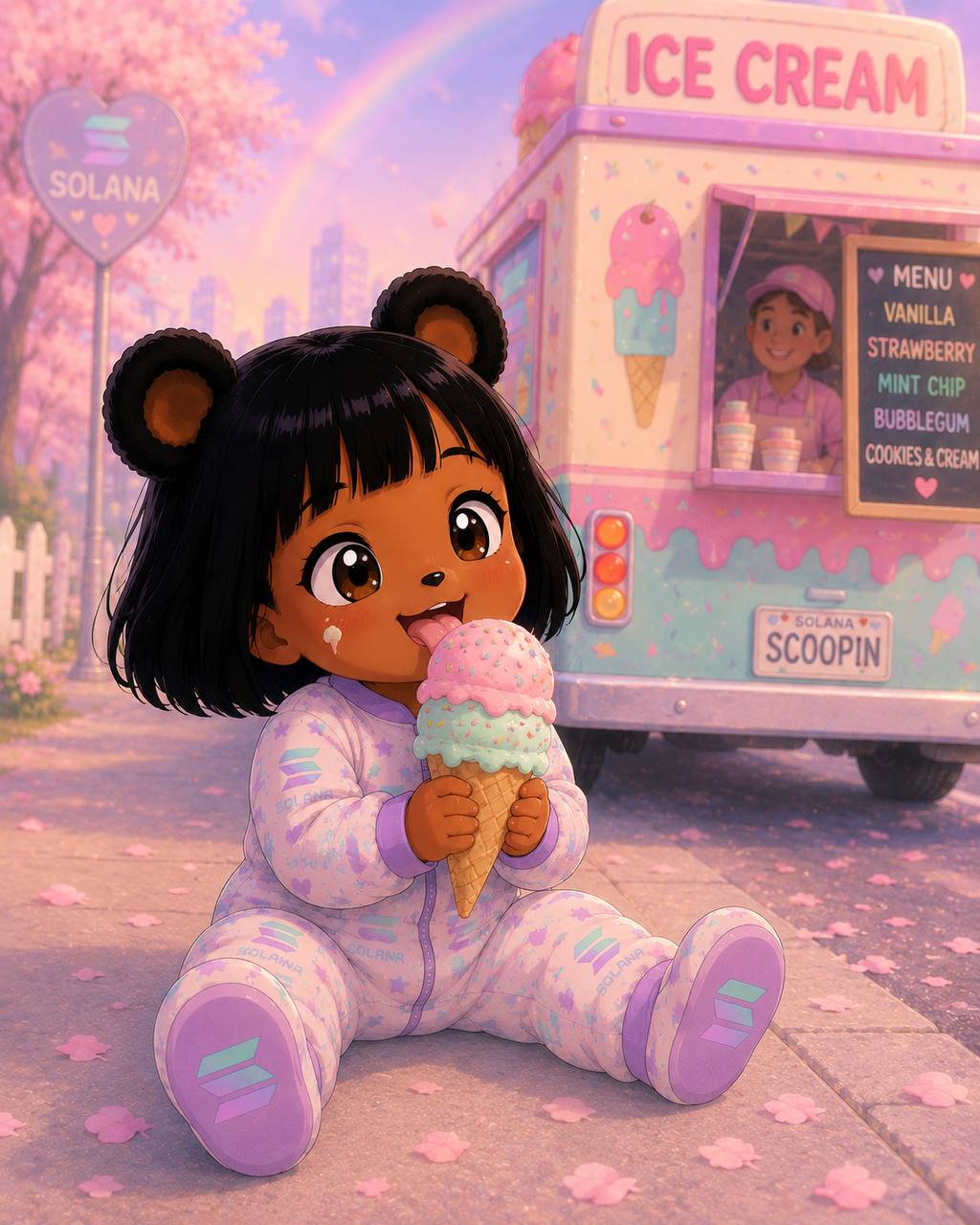 Baby Bobina eating ice cream