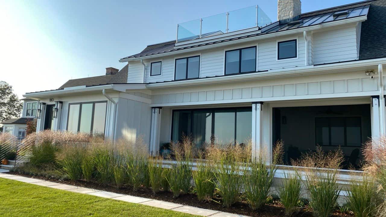 Modern home with new seamless gutter system