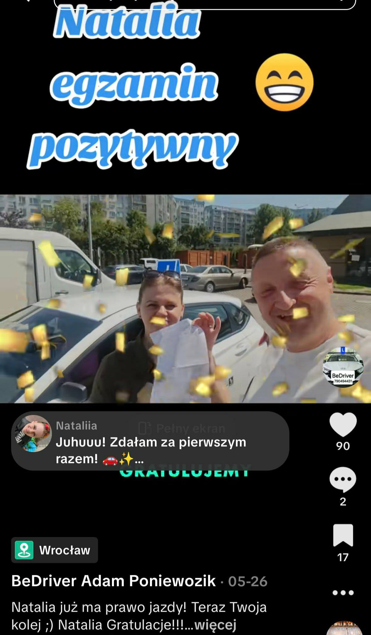 Natalia - egzamin zdany