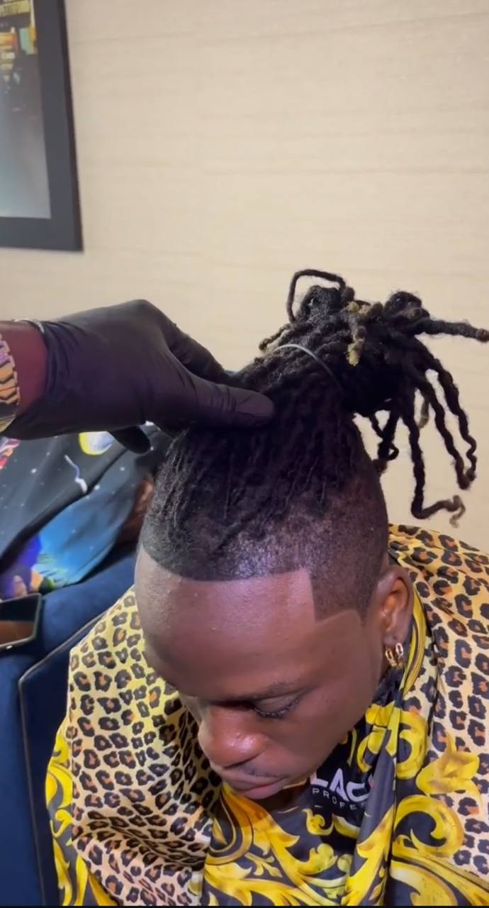 Artistic braids and hair design work from above