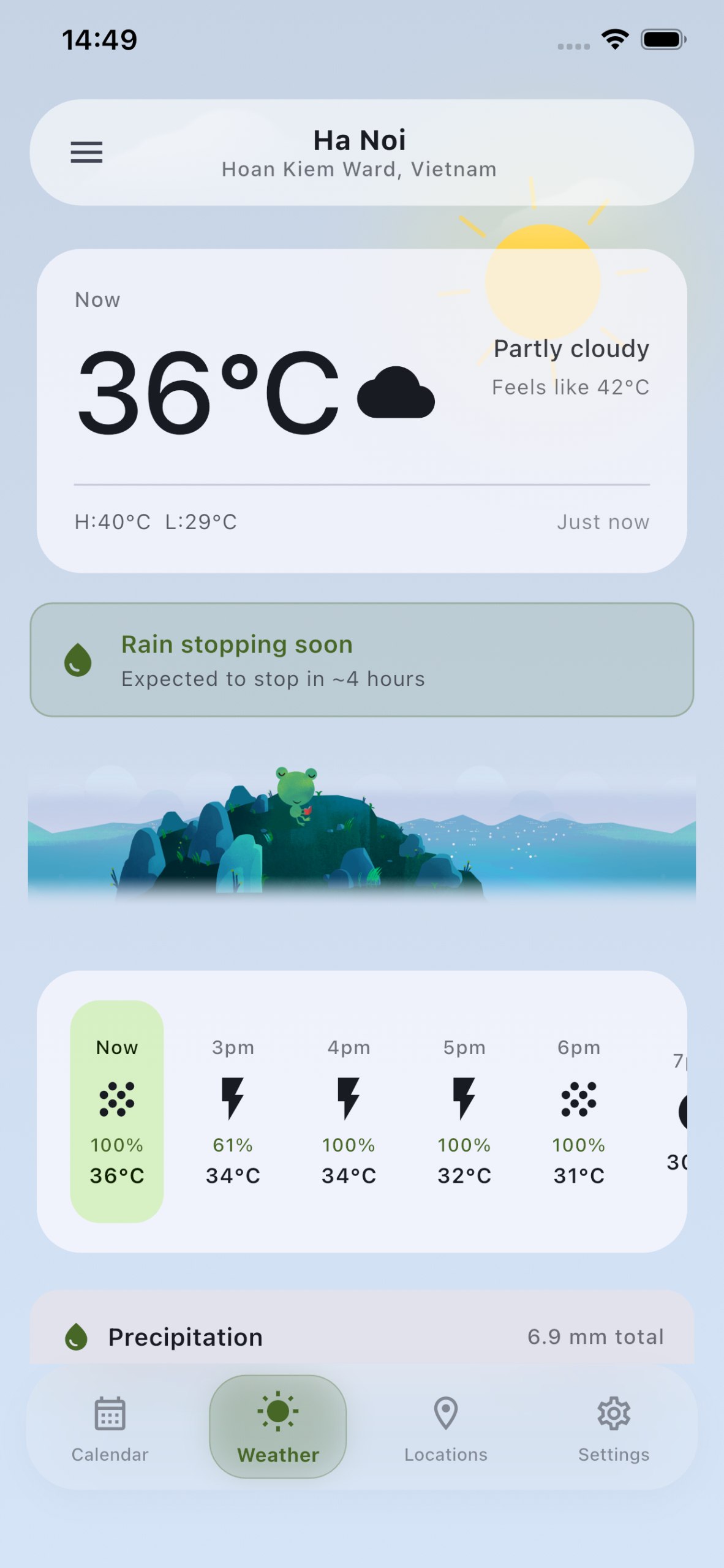 WeatherCal Weather Screen