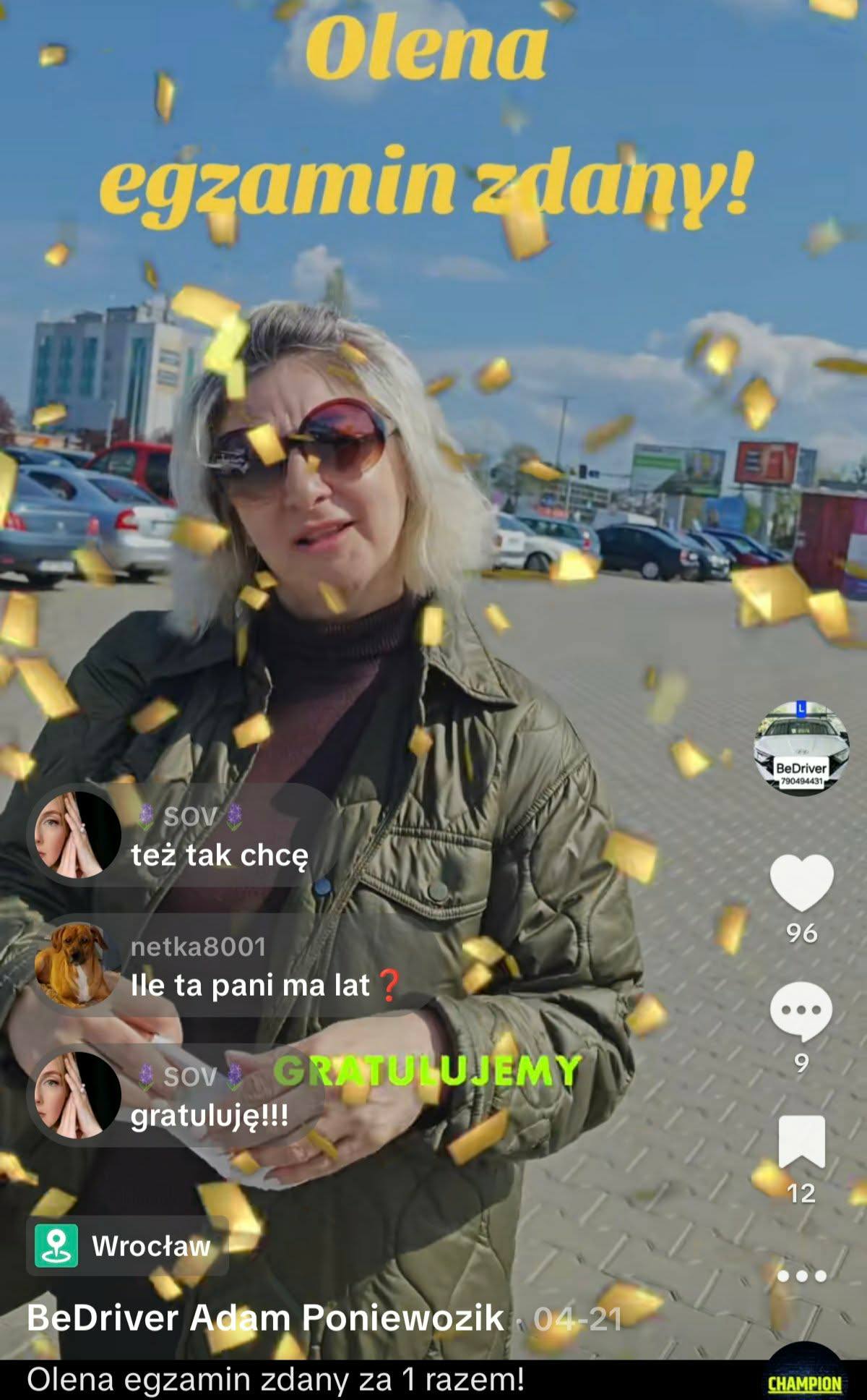 Olena - egzamin zdany