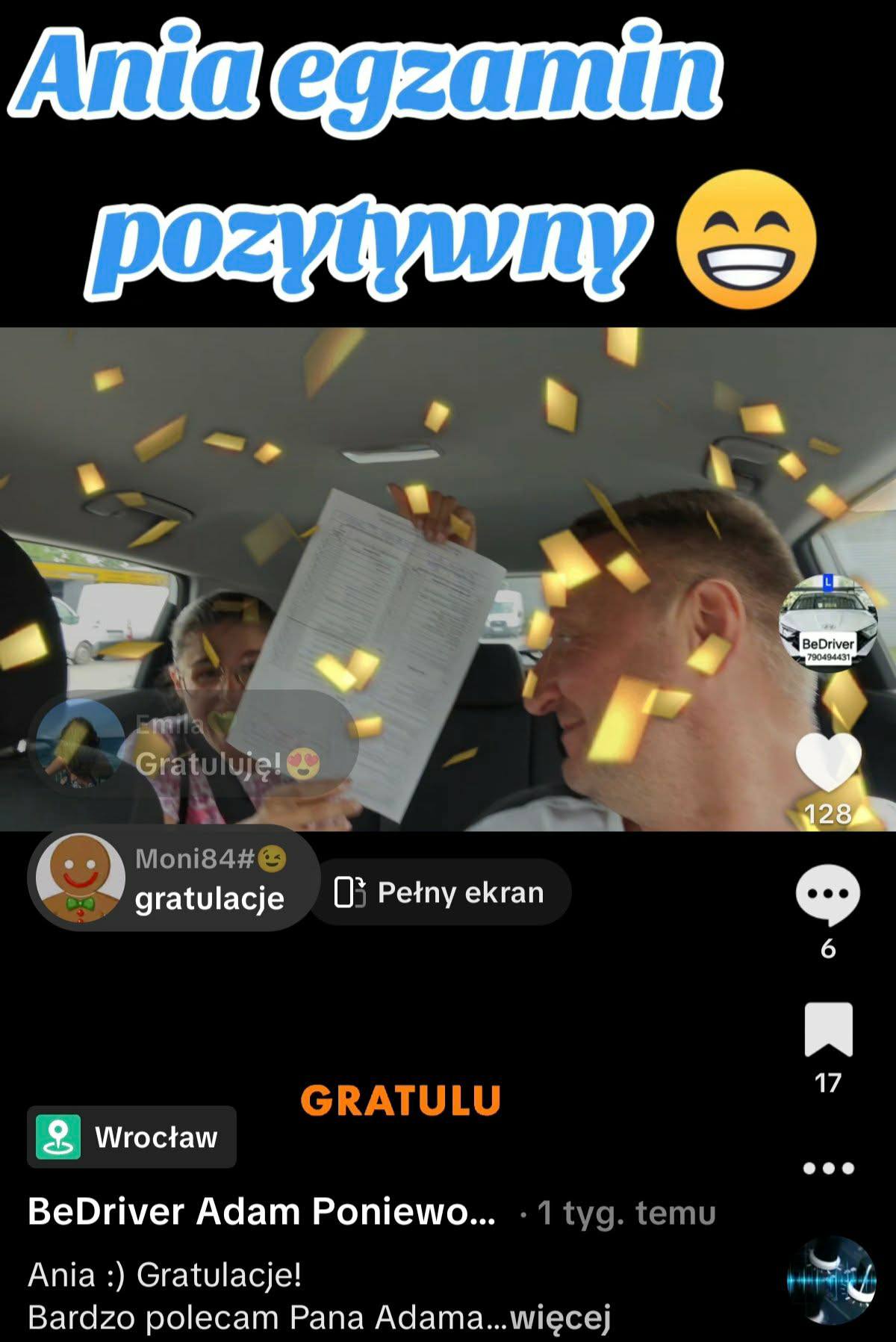 Ania - egzamin zdany