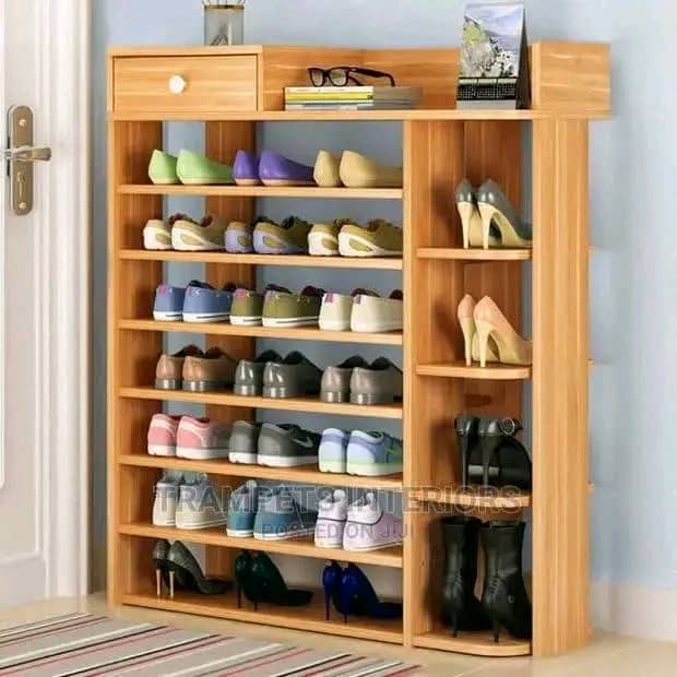 Wide Shoe Rack with Drawer