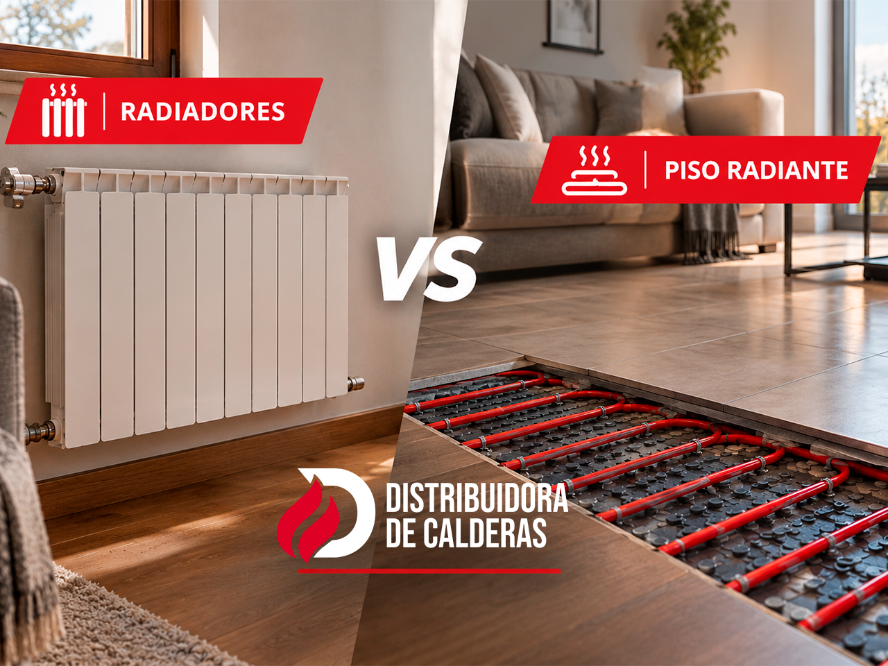 Radiadores y piso radiante para sistemas de calefacción