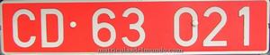 Plaque diplomatique espagnole CD rouge : CD 63 021