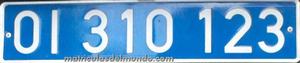Plaque d'organisation internationale espagnole OI bleue : OI 310 123