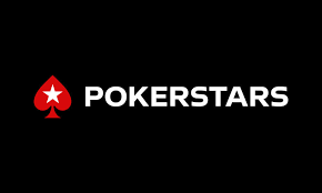 Logotipo oficial de PokerStars Casino con la estrella roja icónica y fondo negro