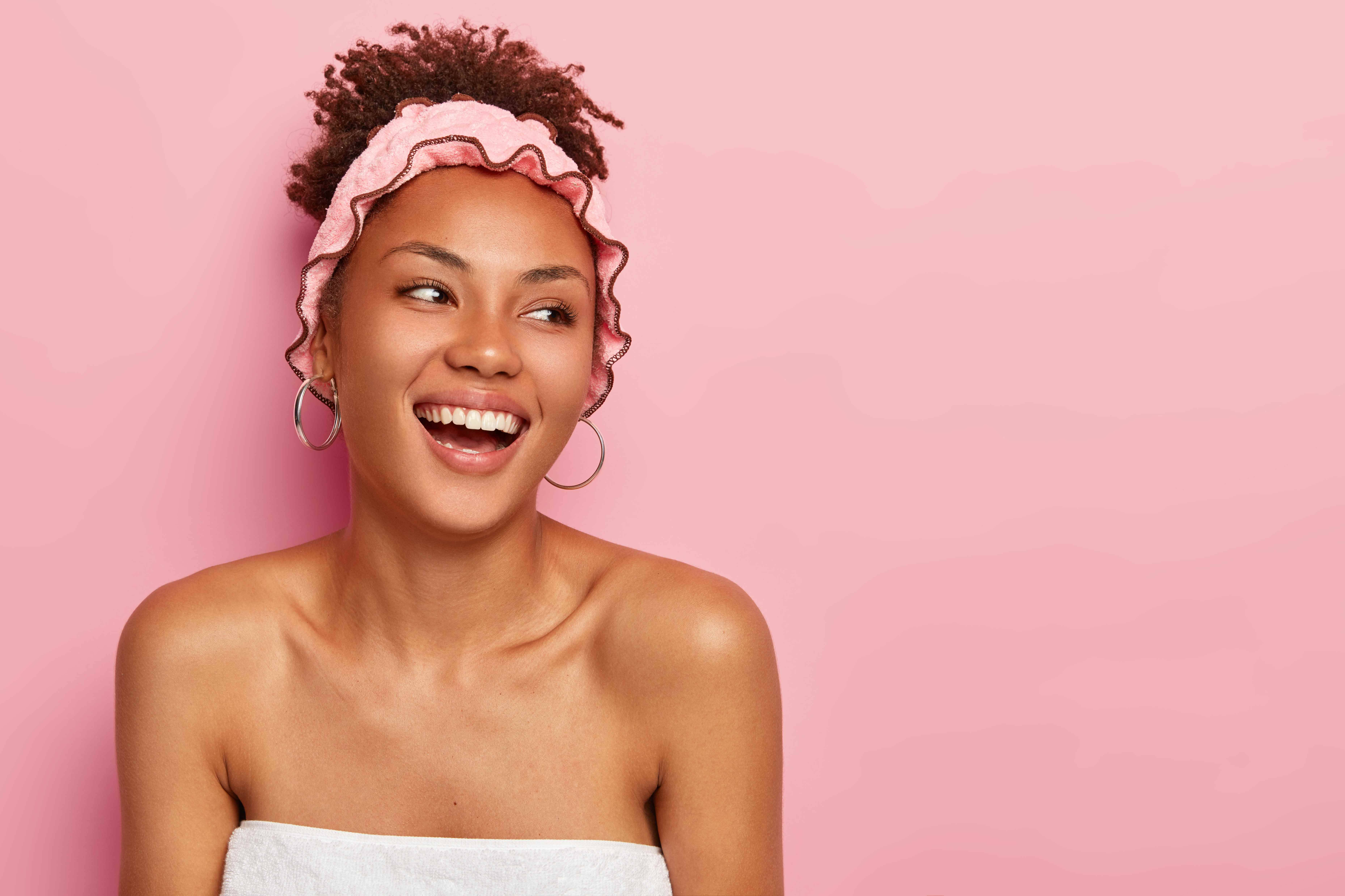 Happy woman after spa treatment