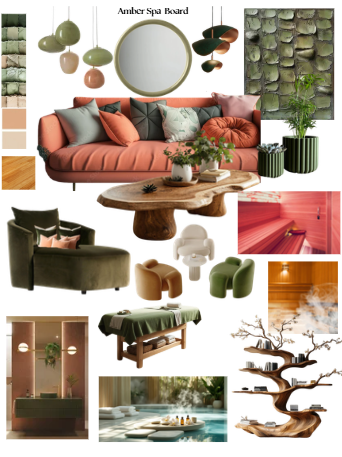 Amber Spa Board - Warm Spa Aesthetic Mood Board