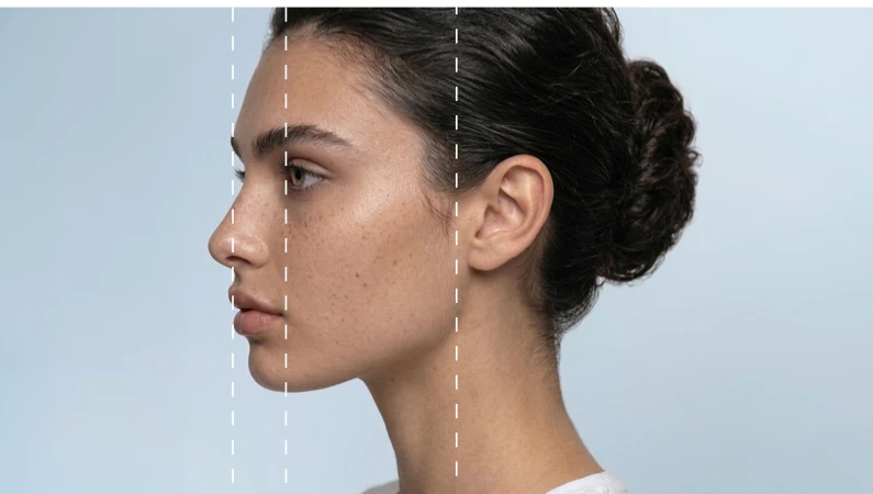 Análisis del perfil facial con líneas de guía