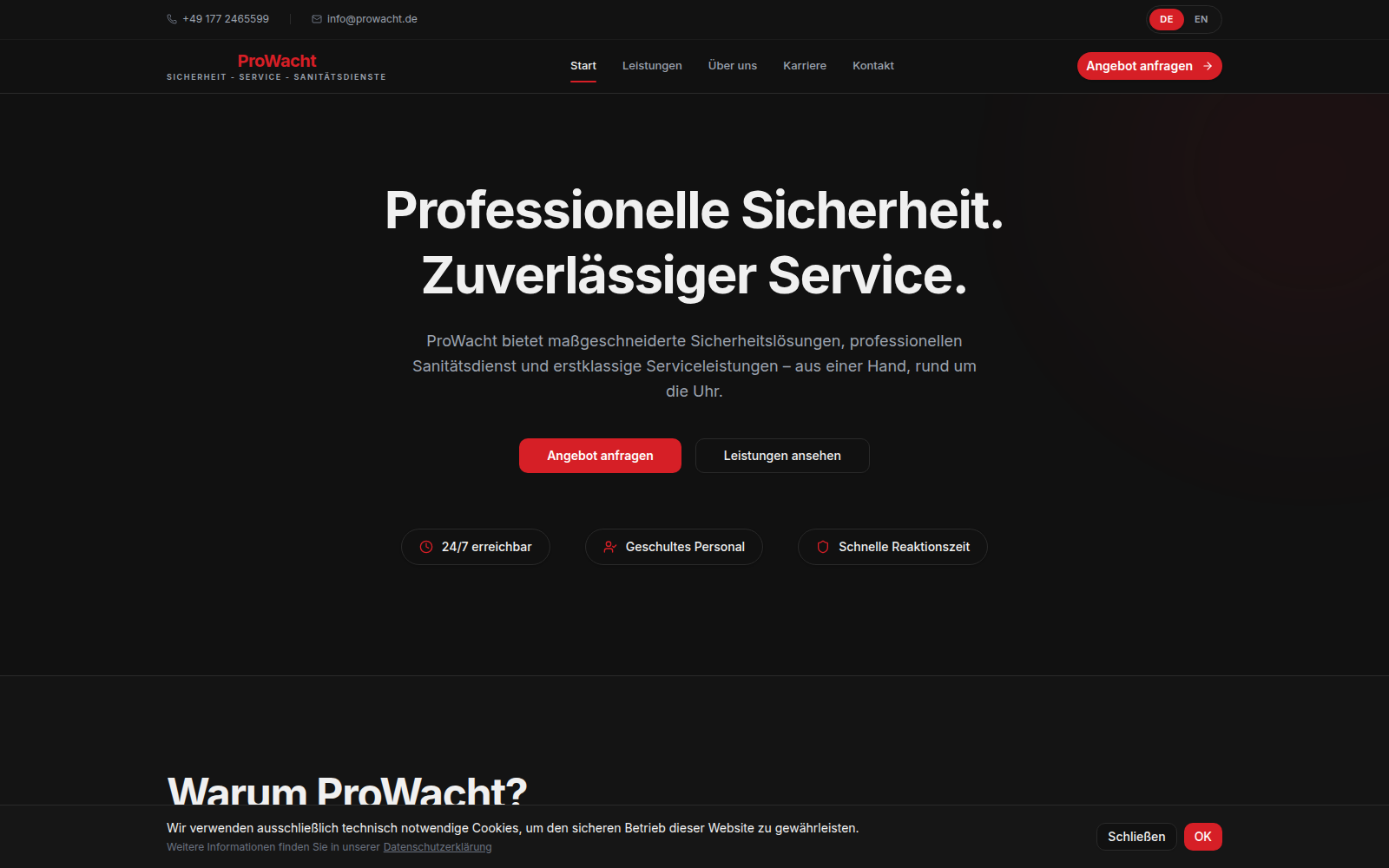 ProWacht Website Screenshot