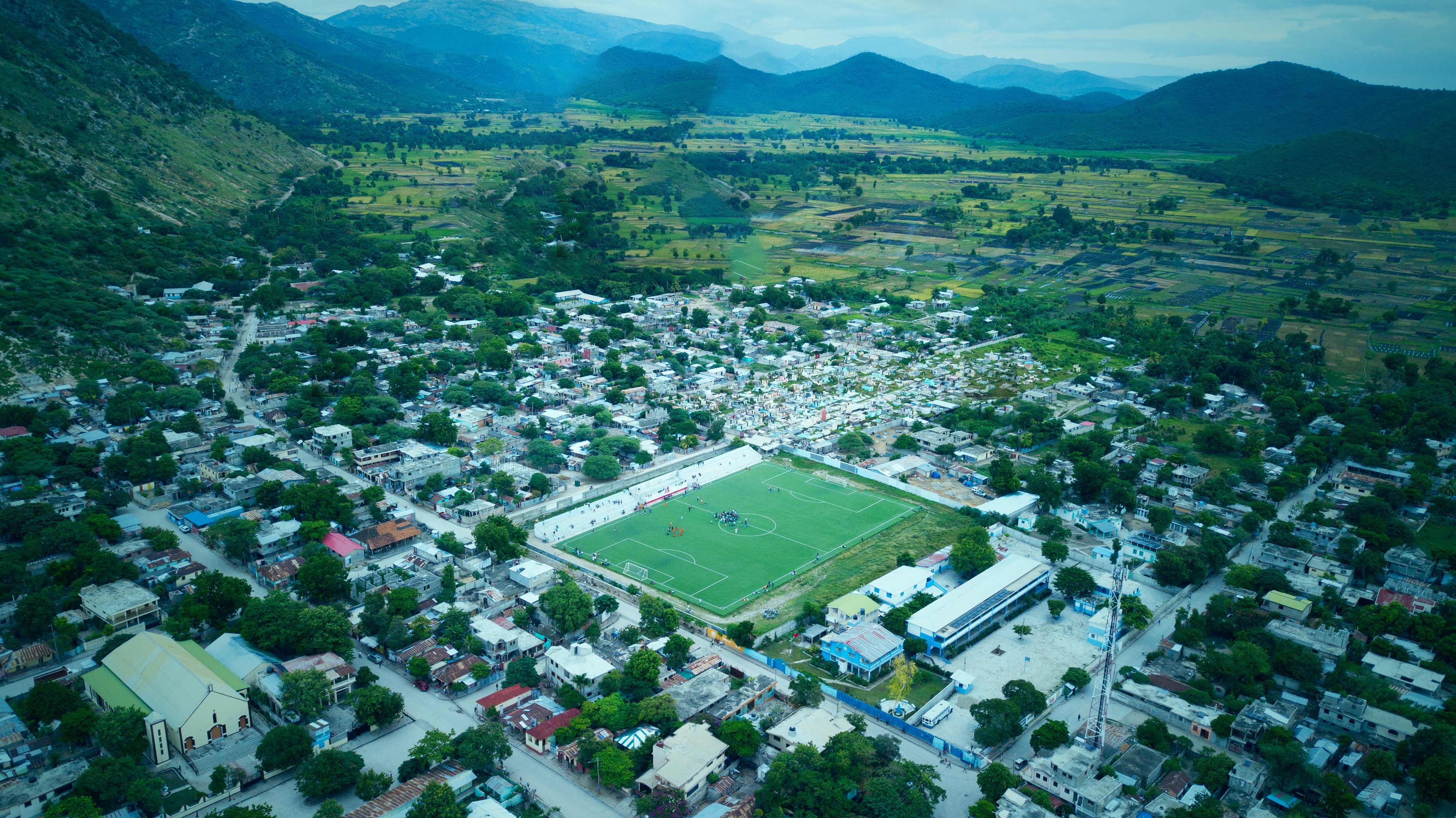Vue aérienne de Dessalines, Haïti