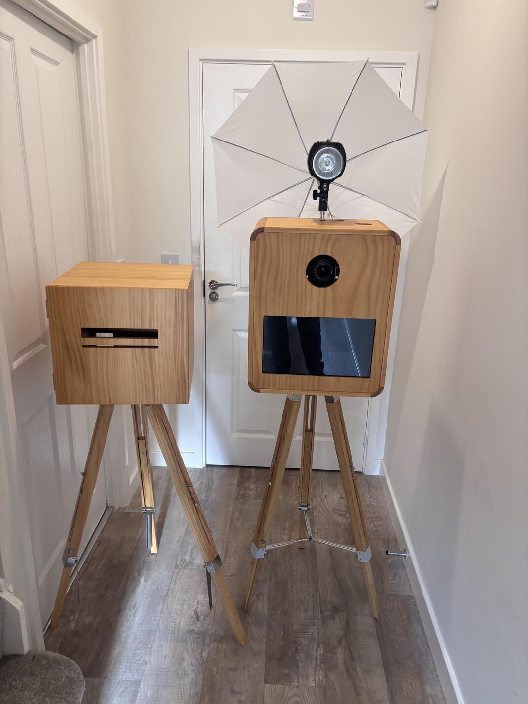 Retro wooden photo booth