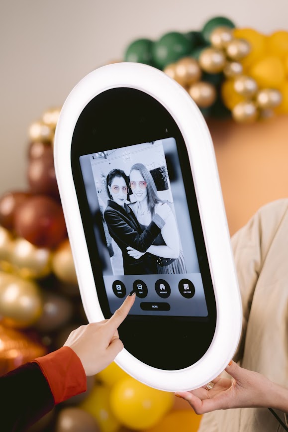Touch-screen roaming photobooth rental Nashville for weddings and corporate events