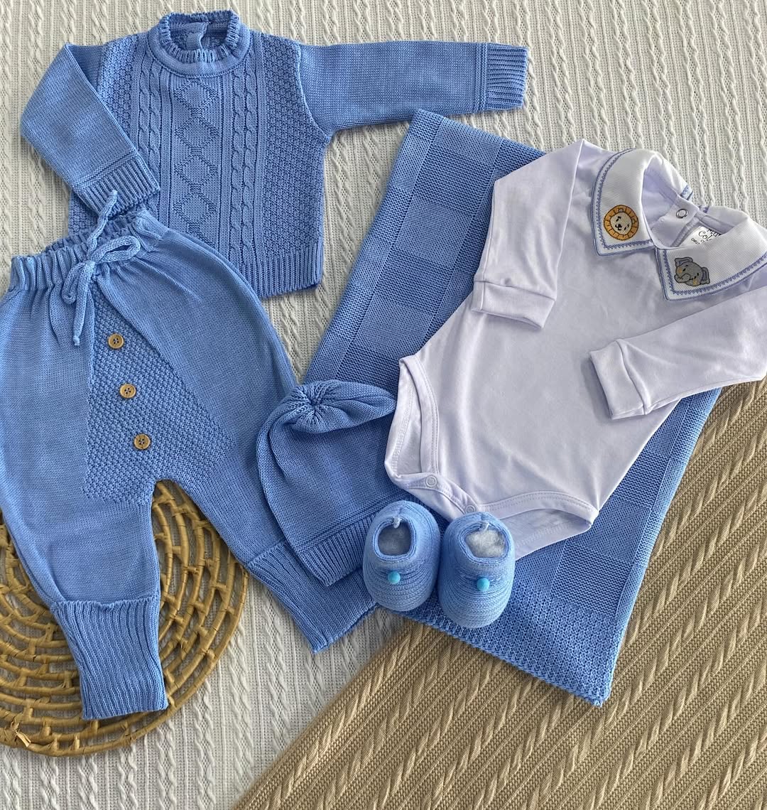 Saída maternidade masculina azul