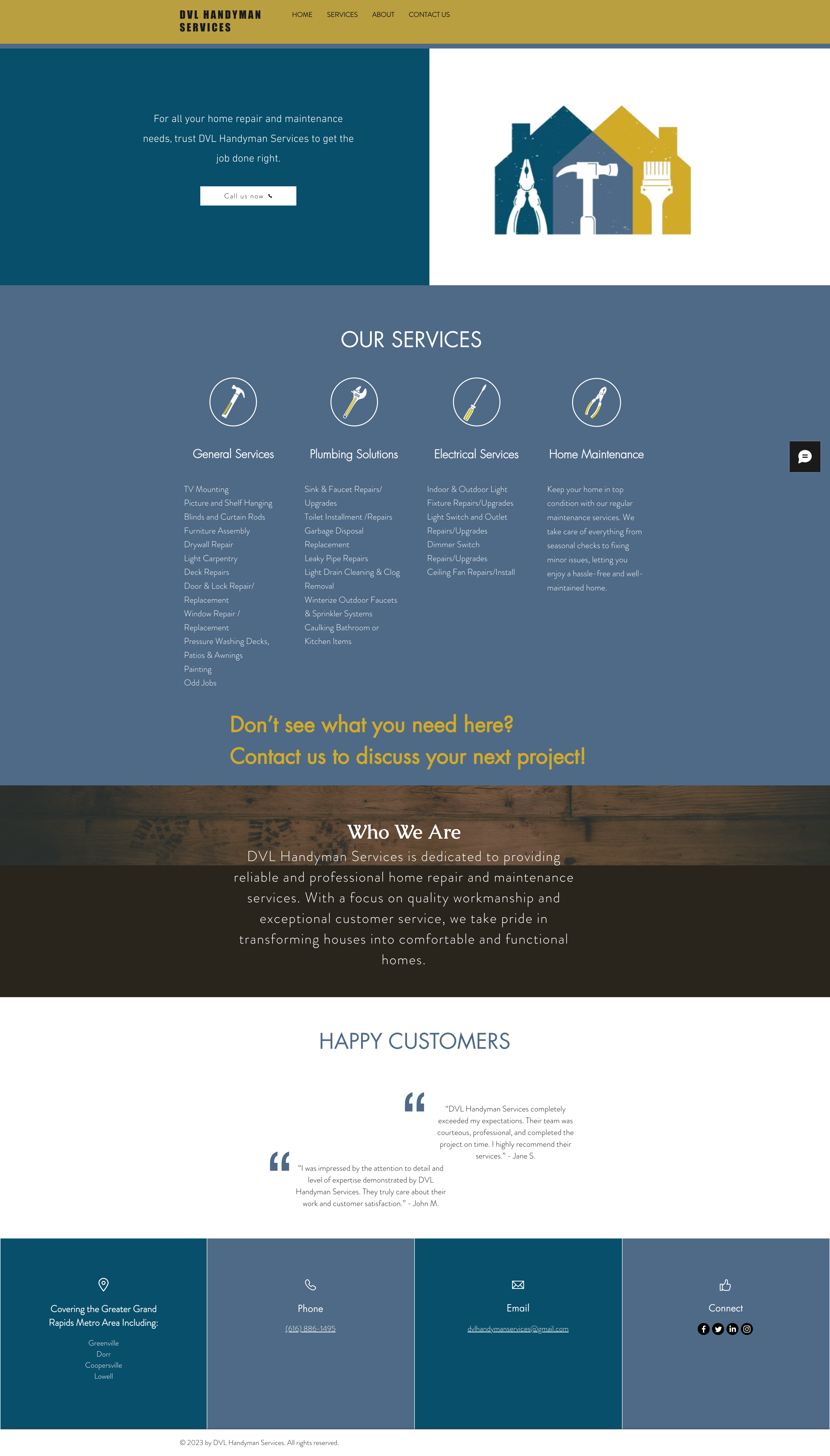 DVL Handyman Services - Old Wix website before redesign