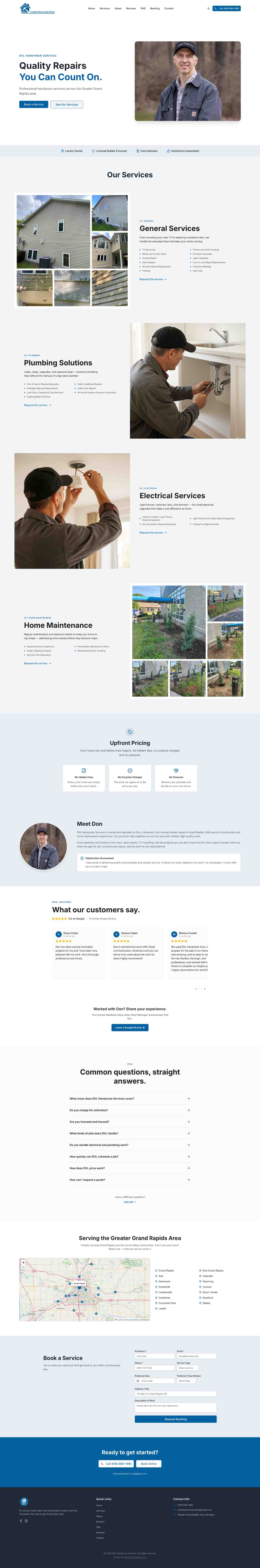 DVL Handyman Services - New website after redesign