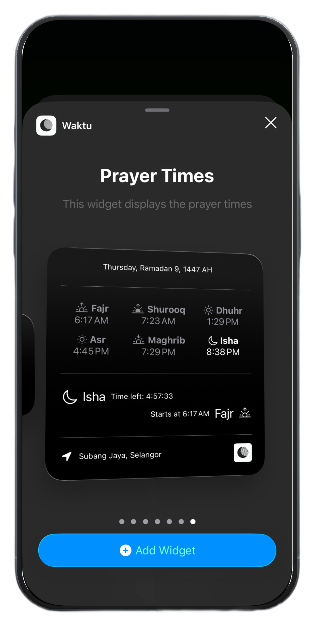 Widget picker