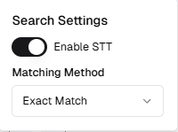 Search Settings Interface