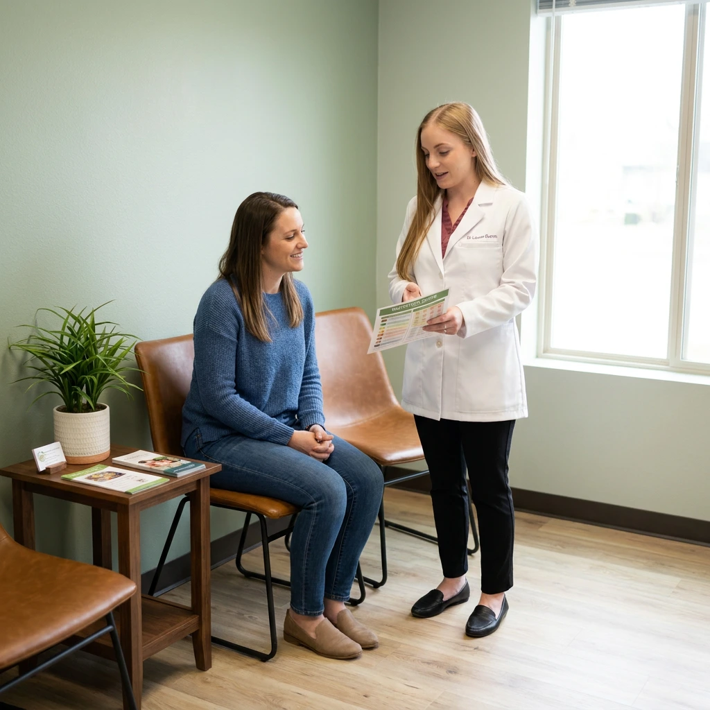 Patient receiving wellness coaching for metabolic optimization