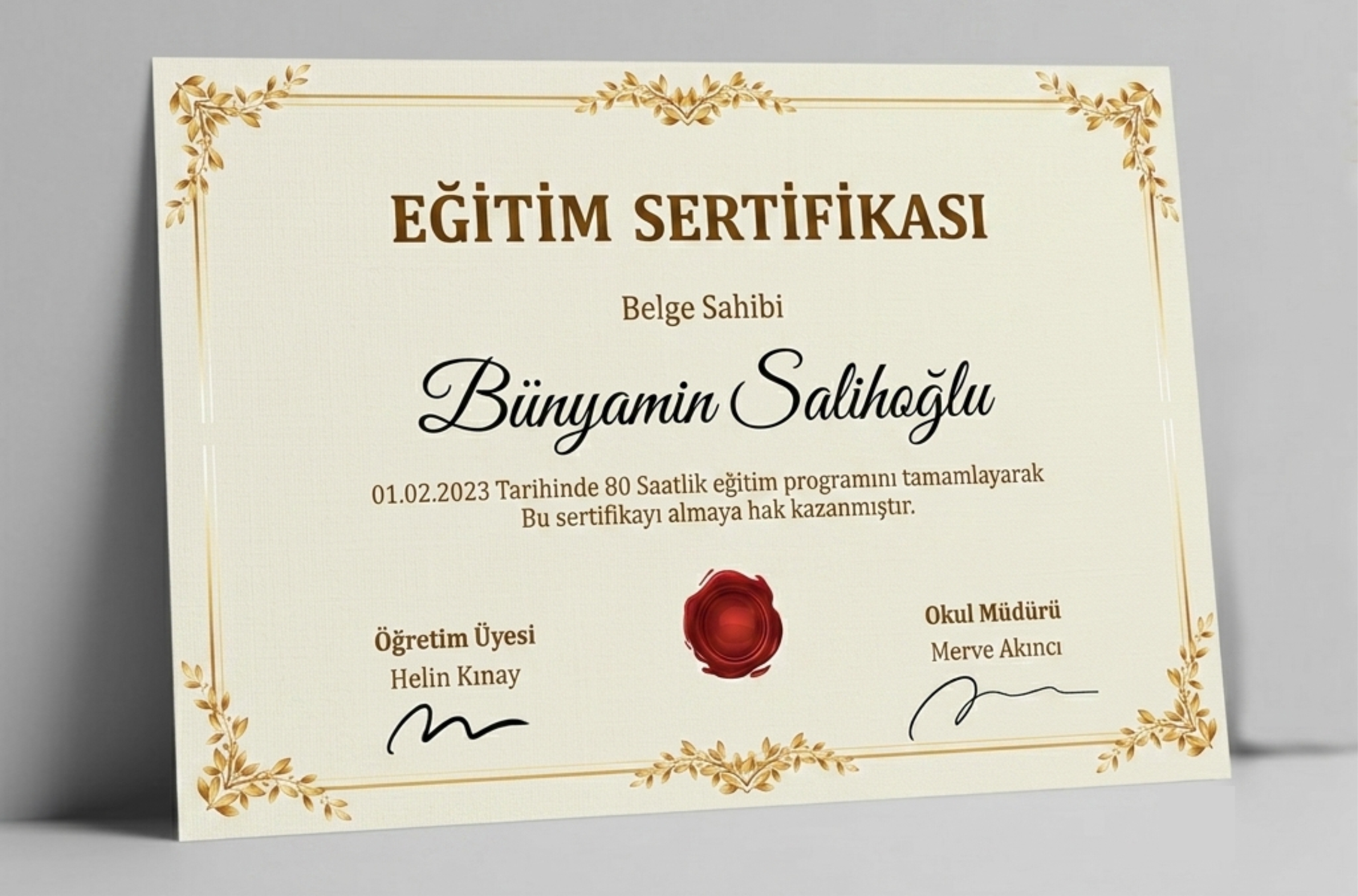 Sertifika & Katılım Belgesi Baskısı
