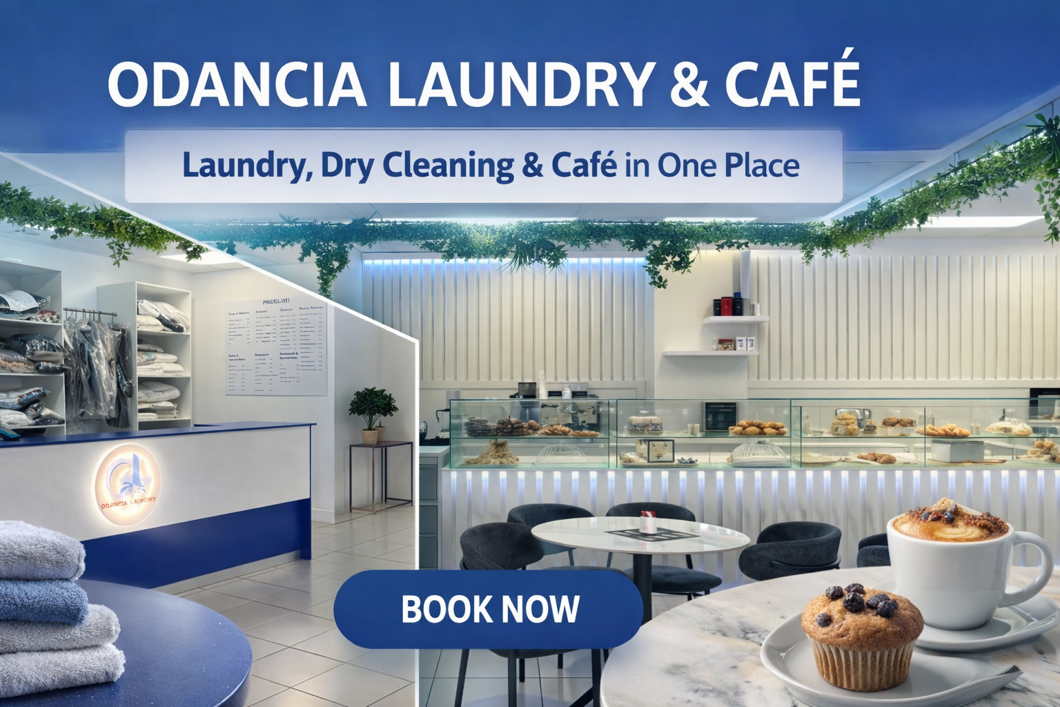 Inside Odancia Laundry and Cafe