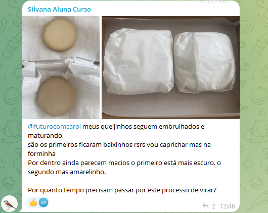 Resultado Silvana - Queijos maturando