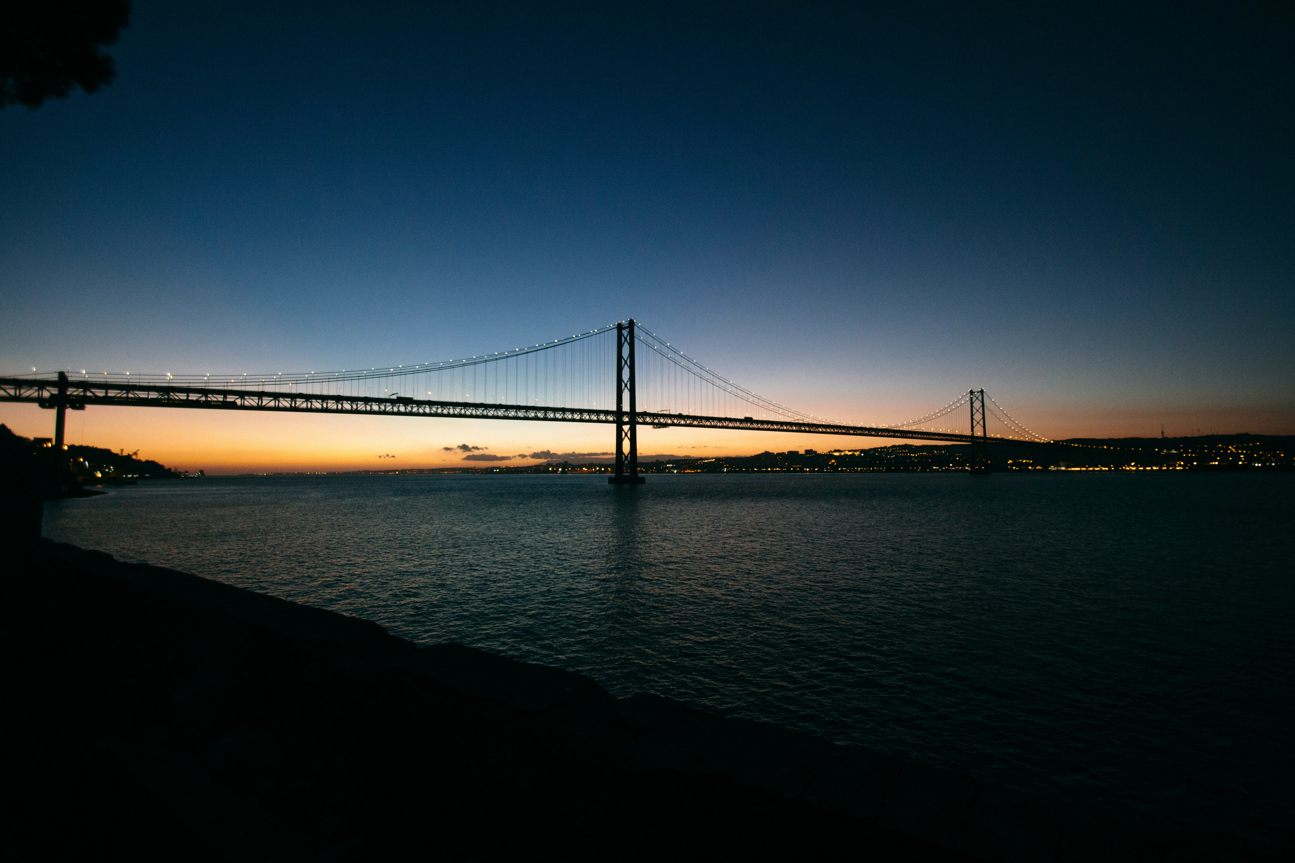 25 de Abril Bridge in Lisbon at sunset