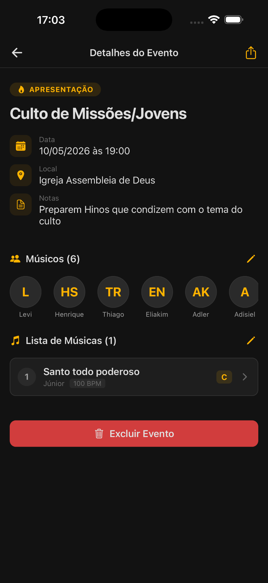Jams App - Detalhes do evento