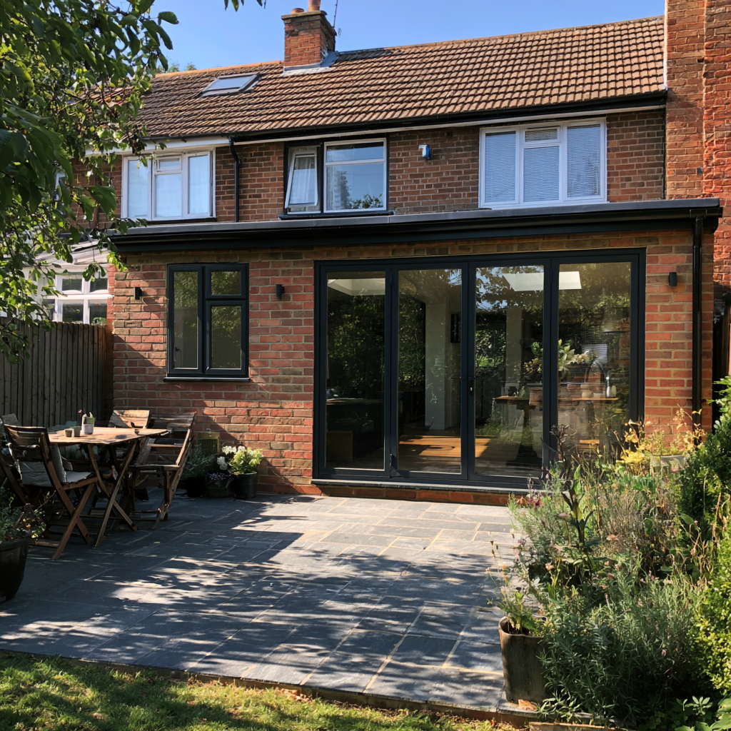 Brick rear extension with bi-fold doors in Hertfordshire
