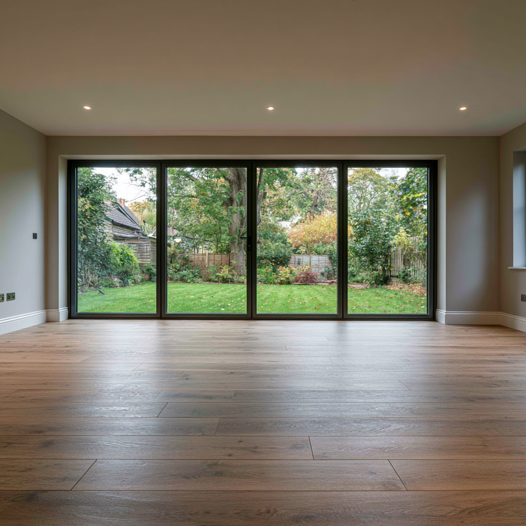 Single-storey extension with full-width sliding doors in Watford