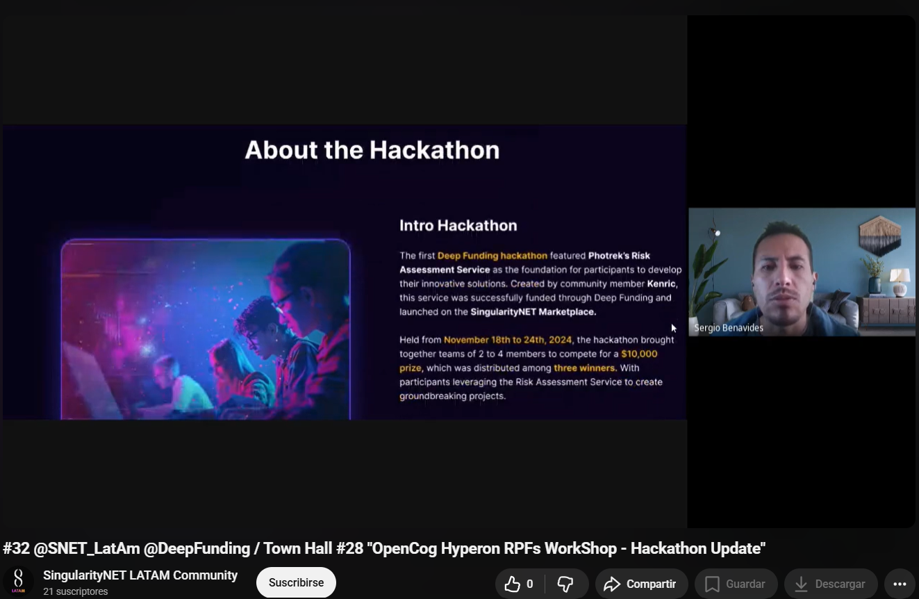 SingularityNET hackathon Deep Funding workshop with Sergio