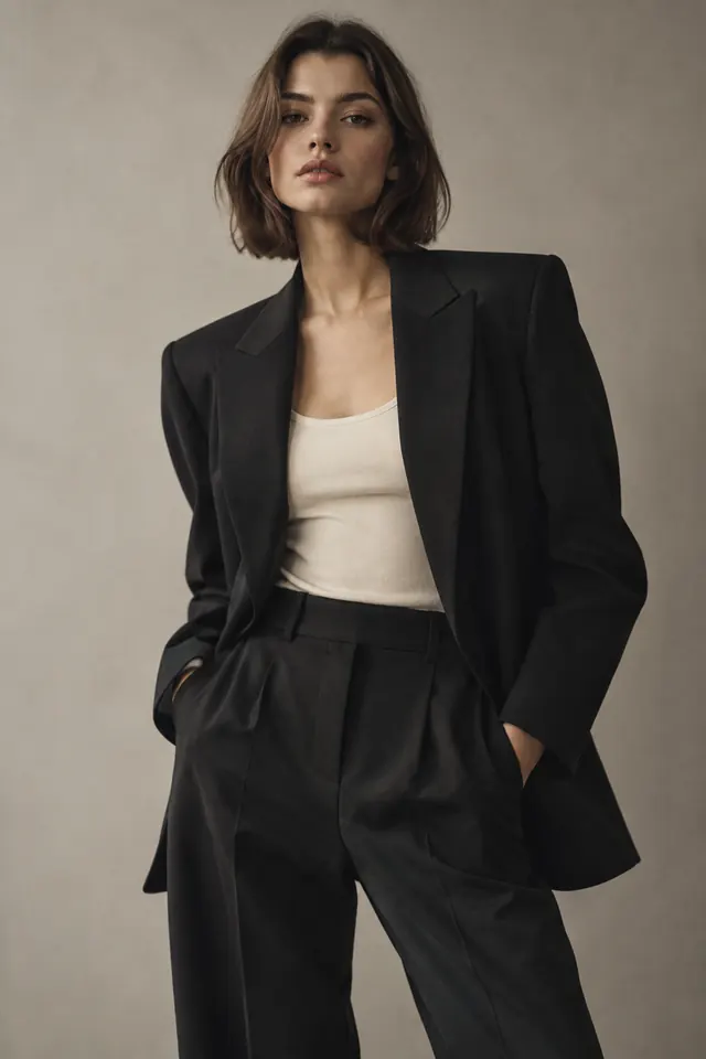 Model wearing a selection of fashion looks