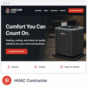 Example BlitzSites™ website for an HVAC contractor — Airflow HVAC