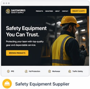 Example BlitzSites™ website for a safety equipment supplier — SafeWorks Safety Supply