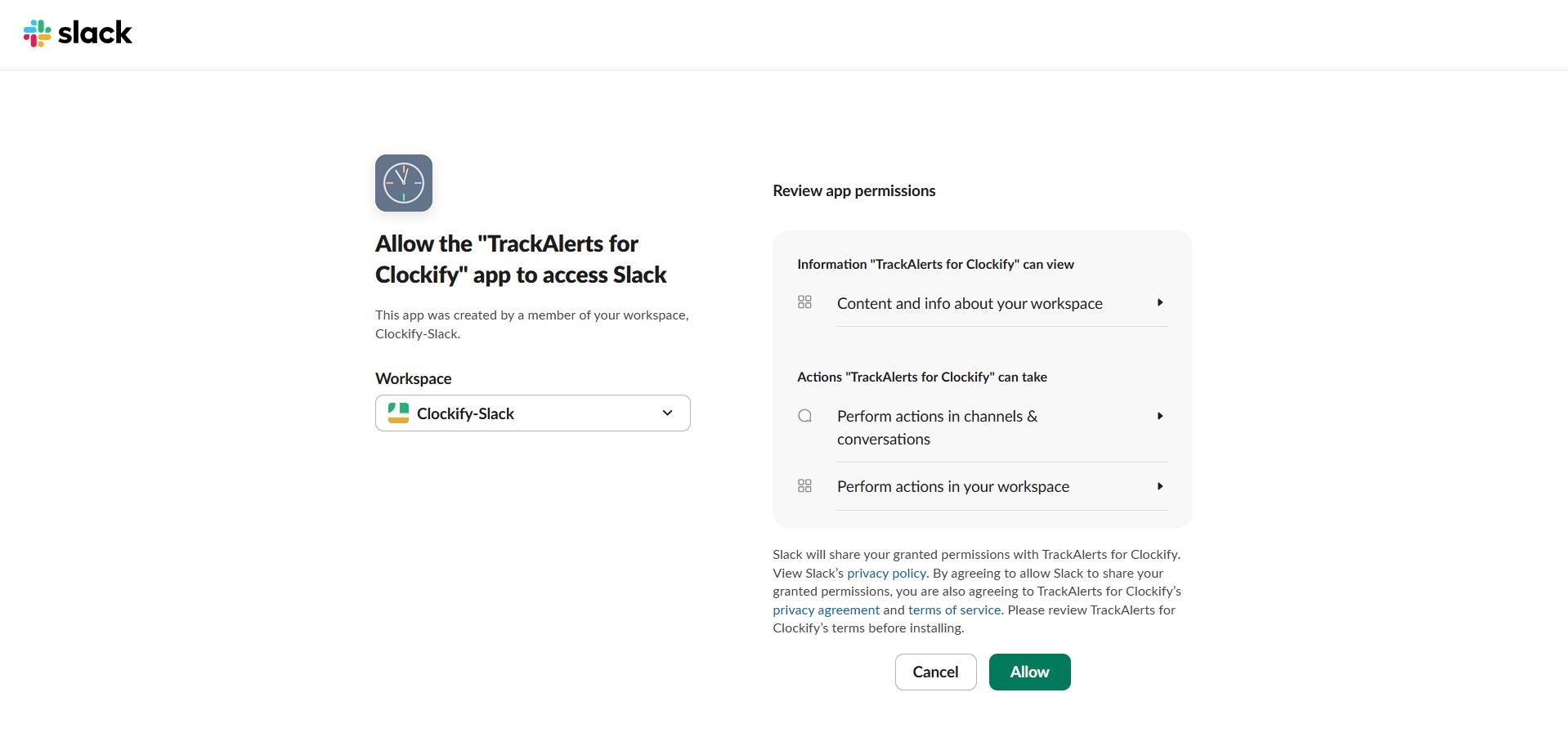 Step 2b: Slack permissions