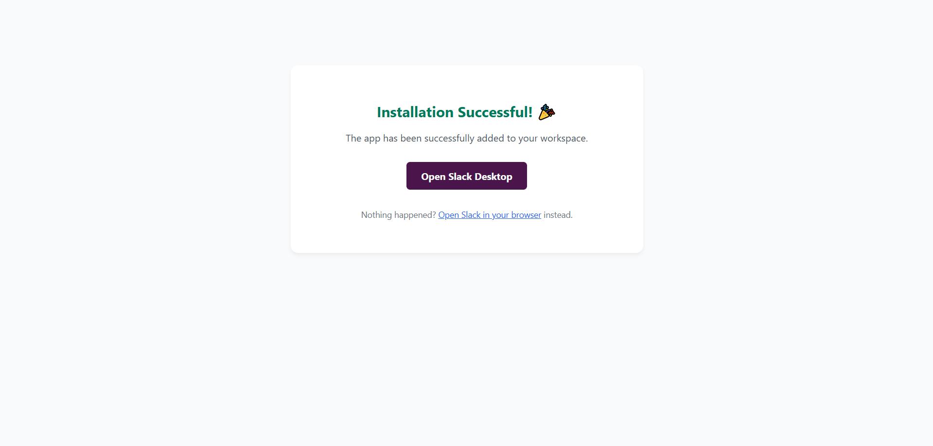 Step 3a: Installation successful