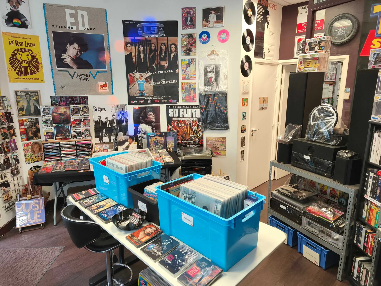 Interieur boutique - Rayon vinyles et CD musique