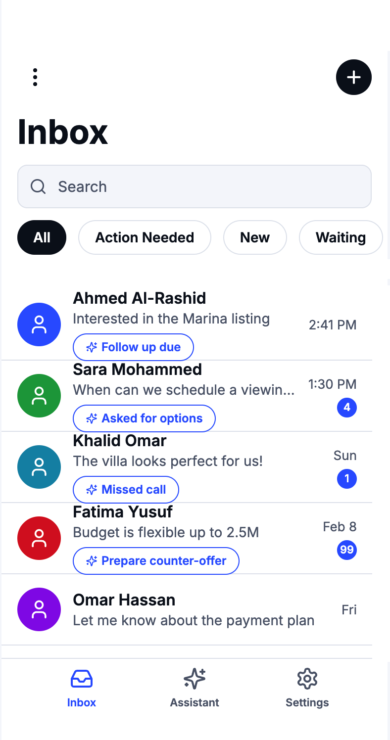 Hadi WhatsApp smart inbox — your conversations auto-classified so you always know what needs attention