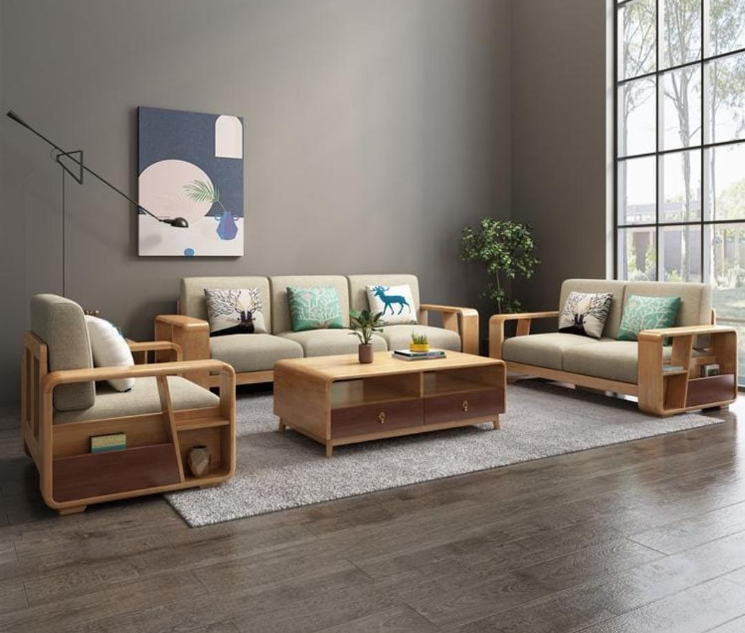 Nordic Wooden Sofa Set
