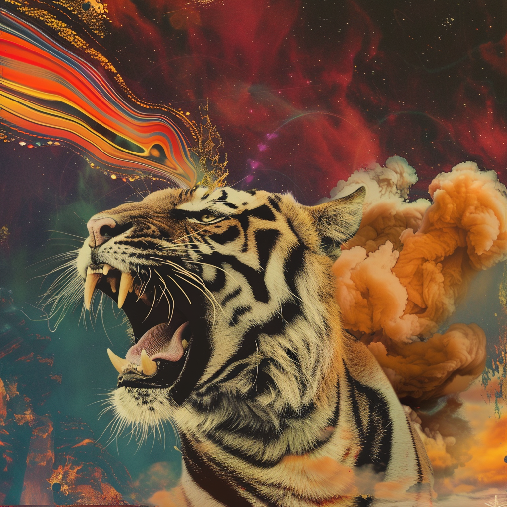 AI generated cosmic tiger portrait