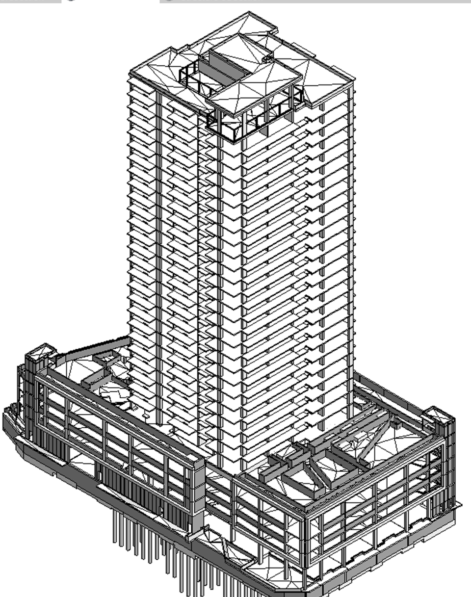Modelo estructural de torre residencial
